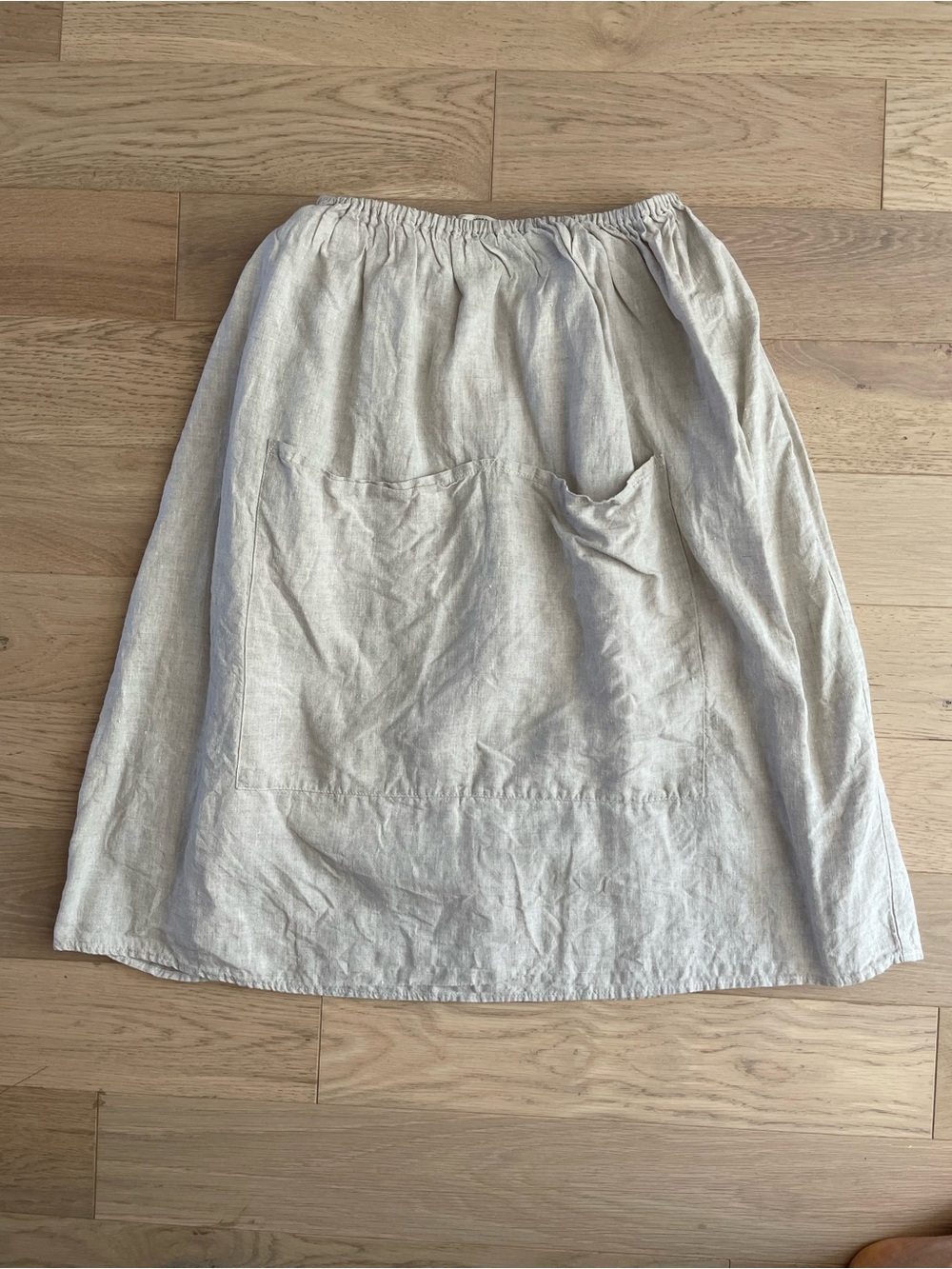 Soor Ploom Women’s Linen Cream Gathered Skirt M/L